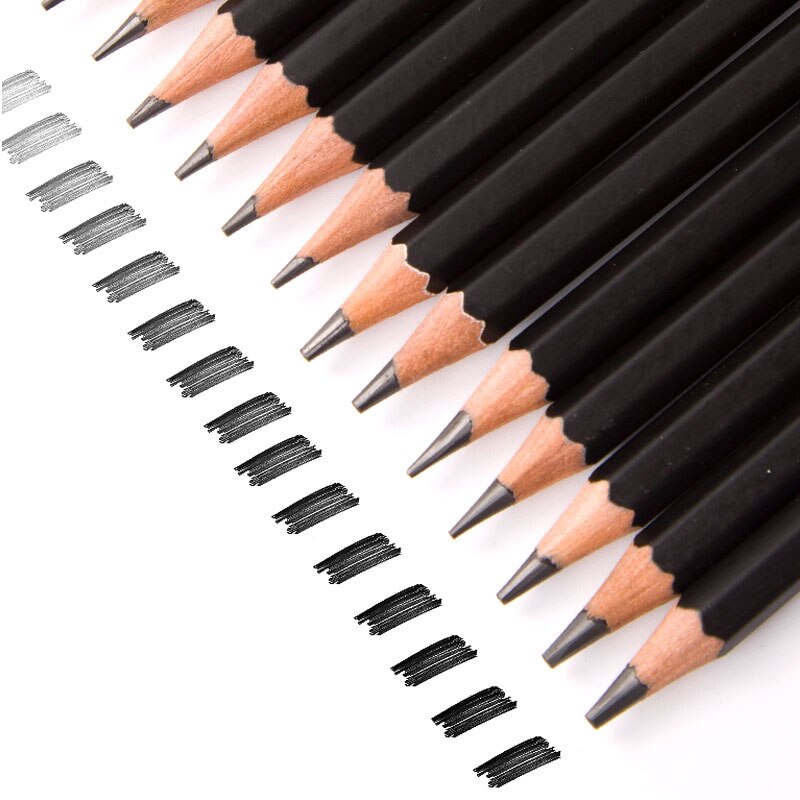 HB sketch pencil set for writing drawing pencil set 2B Wooden charcoal pencil with 4B eraser extender for shchool