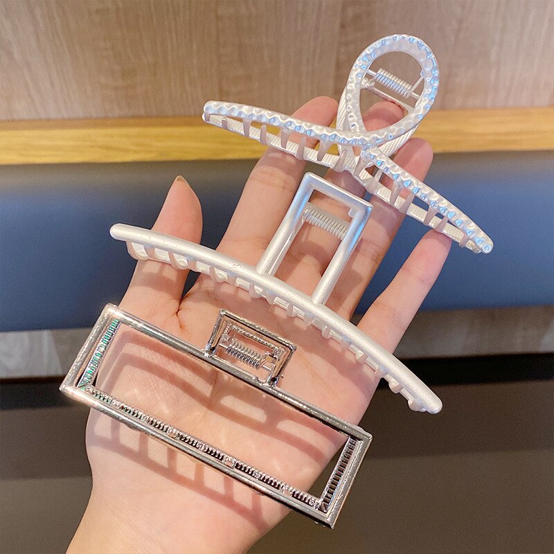 2021 mulheres meninas coreano estilo mental garras de cabelo moda geométrica acessórios para o cabelo tamanho grande simpe grampos de cabelo headwear para as mulheres