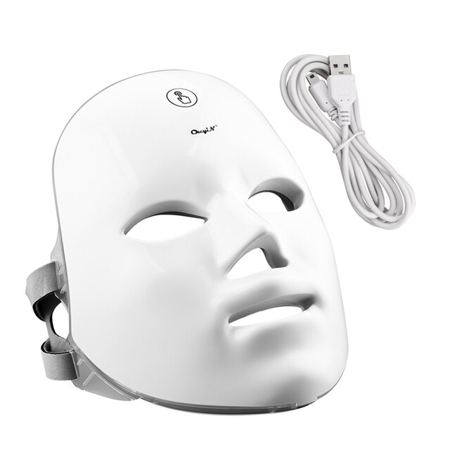 CkeyiN LED Face Mask 7 Color Light Therapy Rechargebale Facial Skin Care LED Mask Skin Rejuvenation Tightening Wrinkles Toning50: Default Title