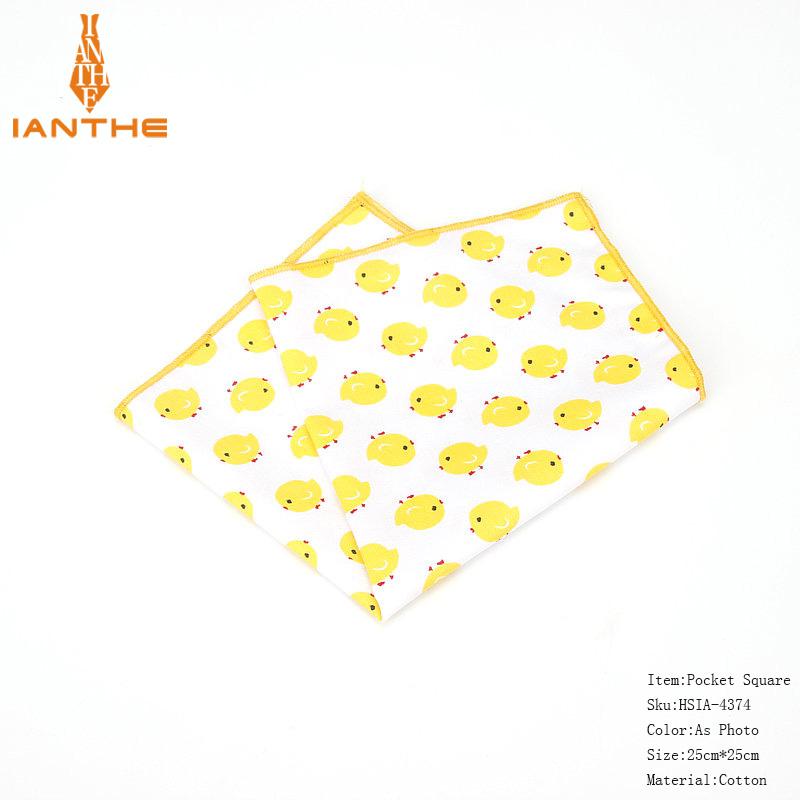 Merk heren katoenen zakdoek dierenprint pochet voor mannen bruiloft borst handdoek pakken zakdoeken 25*25cm: Ia4374