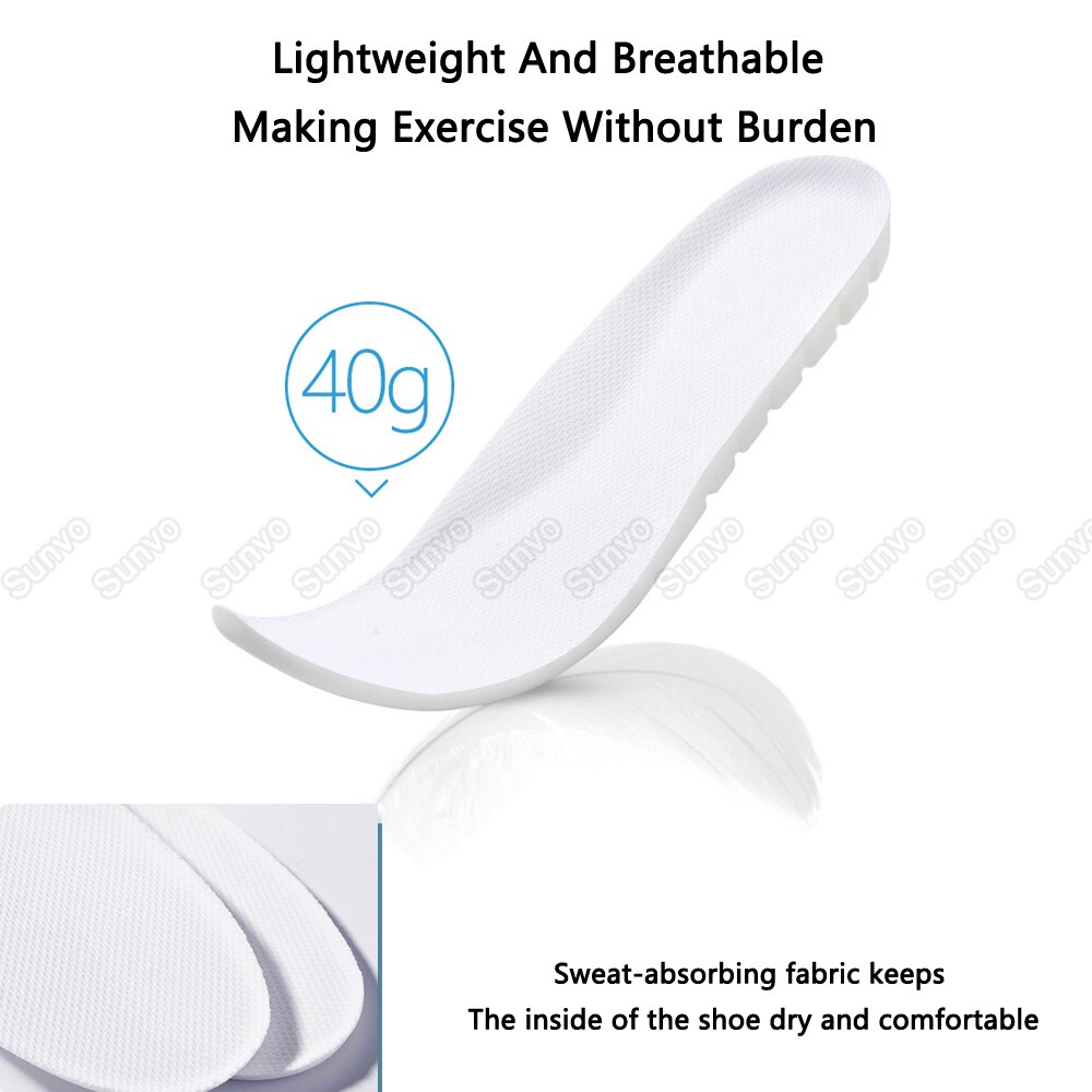 Memory Foam Insoles for Women Men Shoes Inserts High Elastic Shock Absorption Breathable Sports Insole With U-Shaped Heel Pad