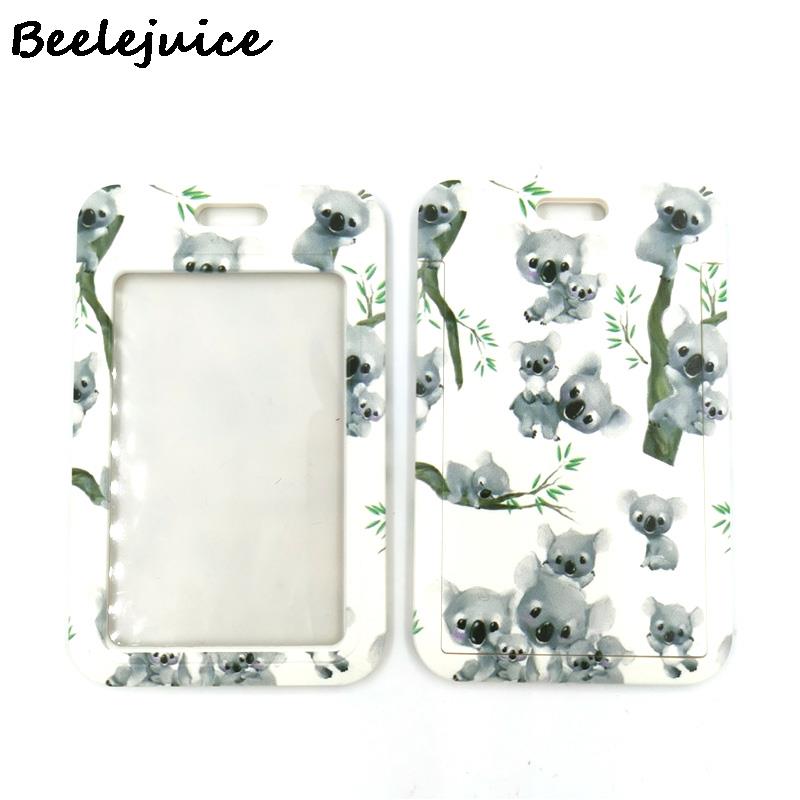 Porte-clés en forme de Koala, joli collier Horizontal, Animal mignon, sangle de cou, lanière, porte-badge: Card Holder