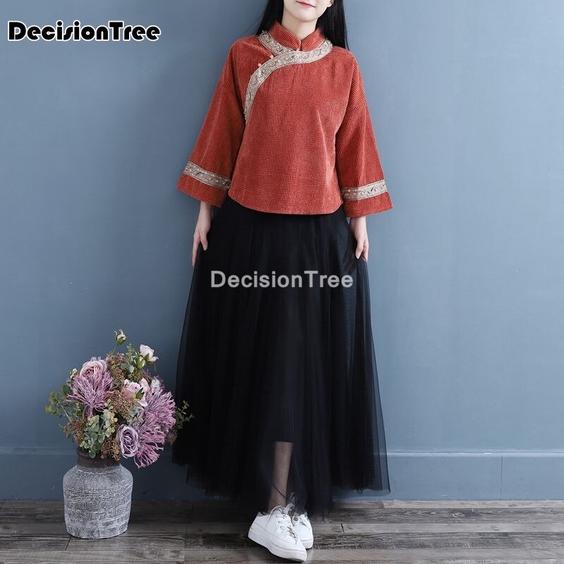 hanfu chino tradicional superior chino antiguo camisa estilo chino tradicional chino ropa de la impresión de la flor de las mujeres traje de tang