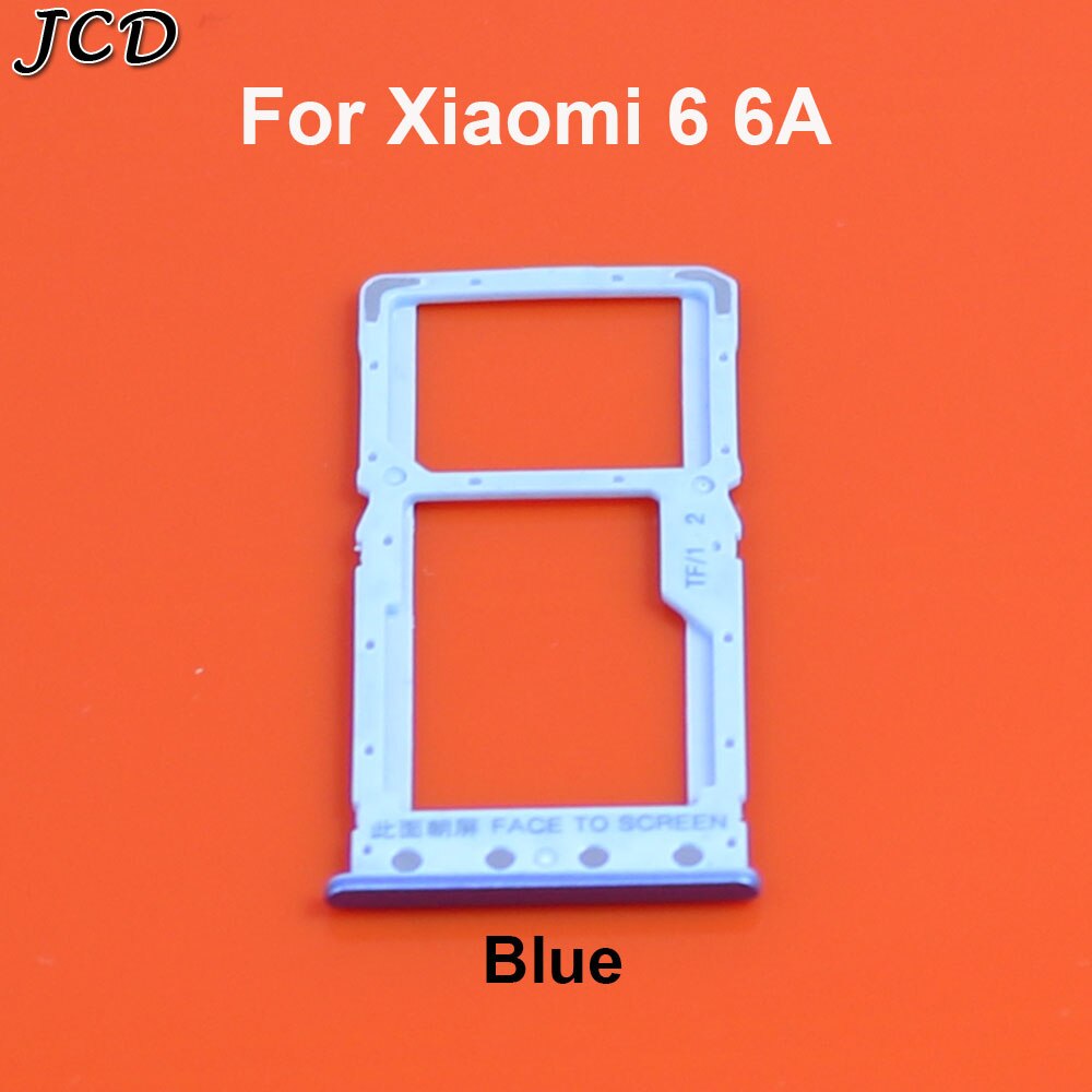 JCD For Xiaomi Redmi 6 6A Micro Sim Card Holder Slot Tray Replacement Adapters blue gray gold pink
