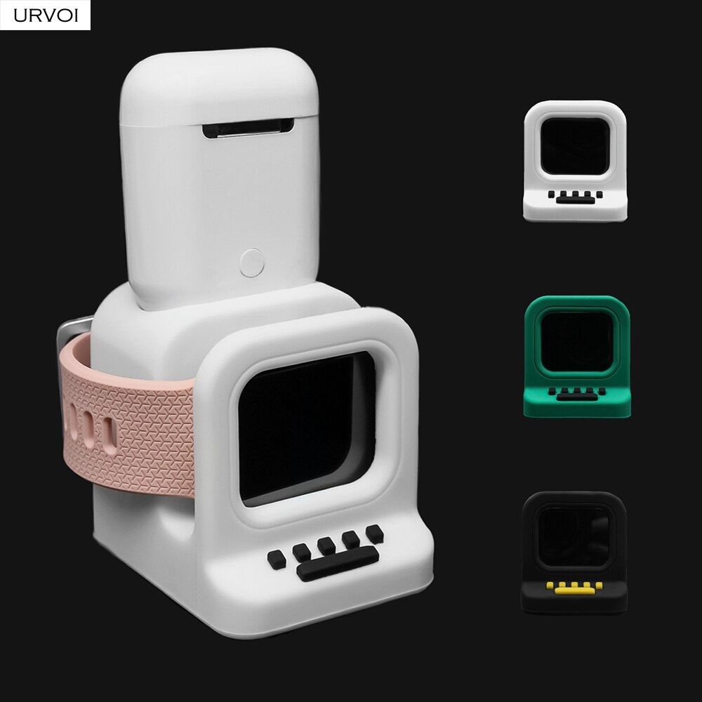 Urvoi Houder Voor Apple Watch Silicone Stand Watchos Keeper 2 In 1 Thuis Opladen Dock Voor Iwatch Klassieke Mac Voor airpods
