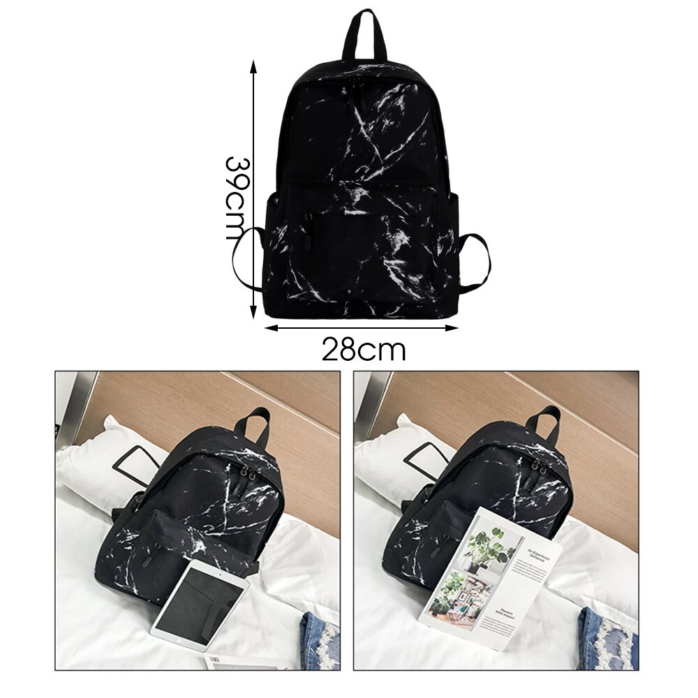 Sac à dos en toile pour femmes benviché pour adolescents filles sacs de grande capacité sacs à dos en marbre sac à dos femme sac d'école D65