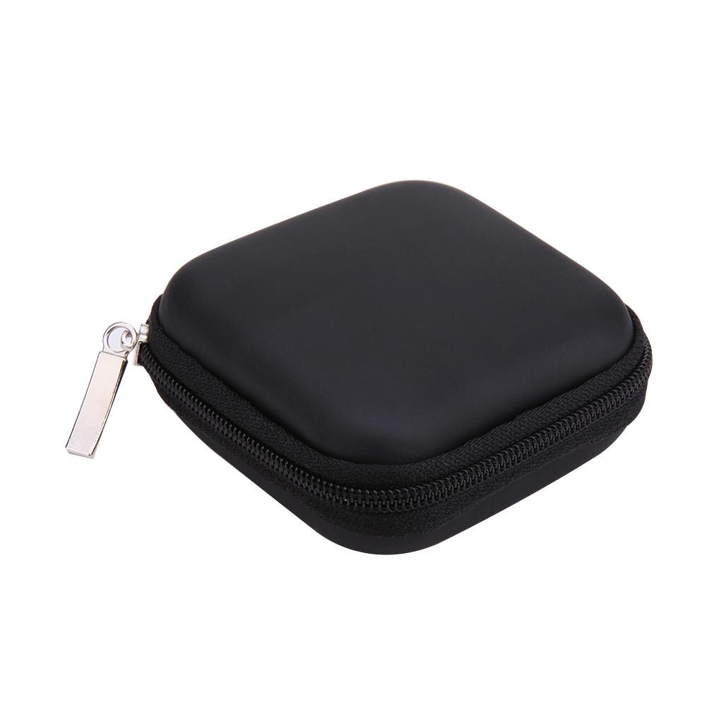 1Pcs EVA Storage Case For Earphone EVA Headphone Case Bag Container Cable Earbuds Storage Box Pouch Bag Holder: Black
