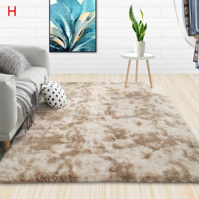 Plush Carpet for Living Room Fluffy Rug Thick Bed Room Carpets Anti-slip Floor Gray Soft Rugs Tie Dyeing Velvet Kids Room Mat: H