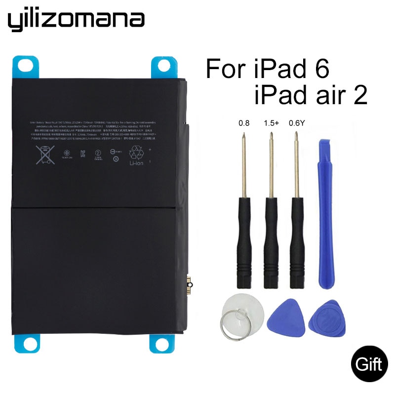 YILIZOMANA Voor ipad 6 Air 2 Batterij A1566 A1567 7340 mAh Li-Ion Originele Vervanging Batterijen Originele met Gratis Reparatie Tools