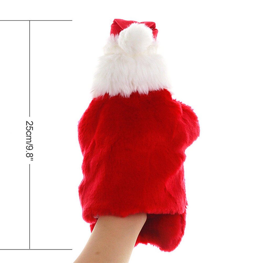 30cm Christmas Hand Puppet Cartoon Santa Claus Plush Puppets Doll Baby Toys