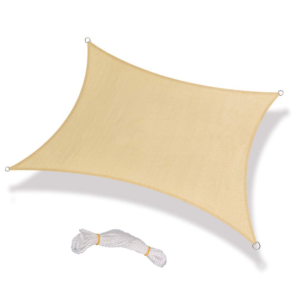 Uv Rectangle Water Resistant Canopy Sun Shade Sail Block Patio Awning Garden Antibacterial Blocking Uv Shade Canvas: yellow / 8X8ft