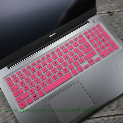 15.6 inch Silicone laptop keyboard cover skin Protector For Dell inspiron Vostro 3000 7559Ins 15P 15 7000 7568 15-7560 2528: Pink