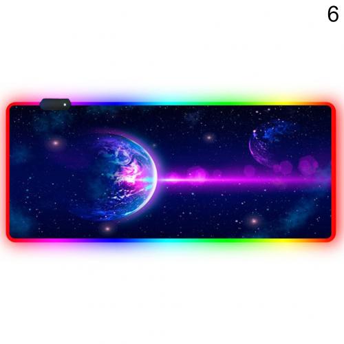 Luminous RGB LED Lights Desktop Gaming Mouse Pad Cushion Computer Accessory: 40cmx90cm-6