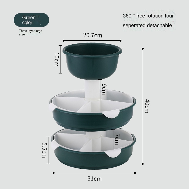 Pot Food Plate Vegetable Platter Kitchen Plastic Household Three-Layer Washing Basin Drain Basket Fruit Plate Side Dish