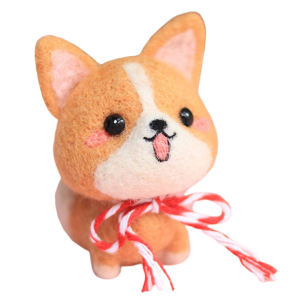 1 Set DIY Corgi Wool Felt DIY Corgi Shape Ornaments Wool Felt DIY Accessories