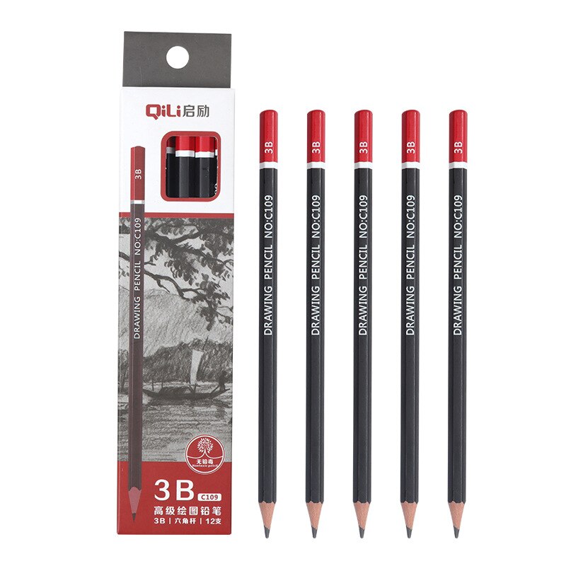 12 pcs/set Sketch Drawing Pencil Set HB 2B 6H 4H 2H 3B 4B 5B 6B 10B 12B 1B Painting Pencils Stationery Supplies