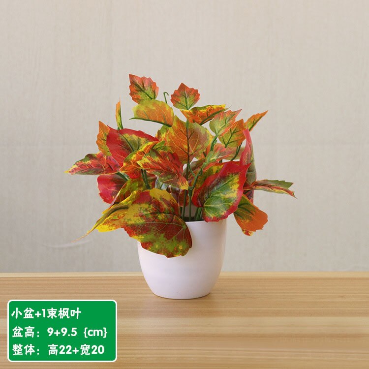 22cm artificiel vert aneth persan feuilles plantes bonsaï maison salon balcon bureau décoration blanc en pot plantes bonsaï: Style 12