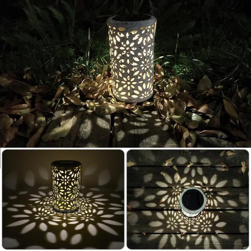 Antik ledet sollampe lys lanterne atmosfære græsplæne haven landskab indendørs bord lys metal vandtæt udendørs lampe