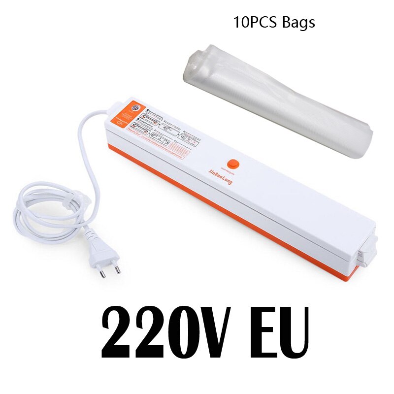 Haushalt Vakuum Lebensmittel Versiegelung Maschine Vakuum Verpackung Maschine Kommerziellen Film Container Lebensmittel Versiegelung Sparer Abdichtung Für Heimat Küche: 220V EU mit 10Taschen