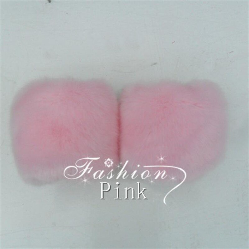 Autumn Winter Solid Thicken Faux Rabbit Fur Arm Warmers Women Cuff Wrist Warmer Men Soft Fluffy Short Sleeve W106
