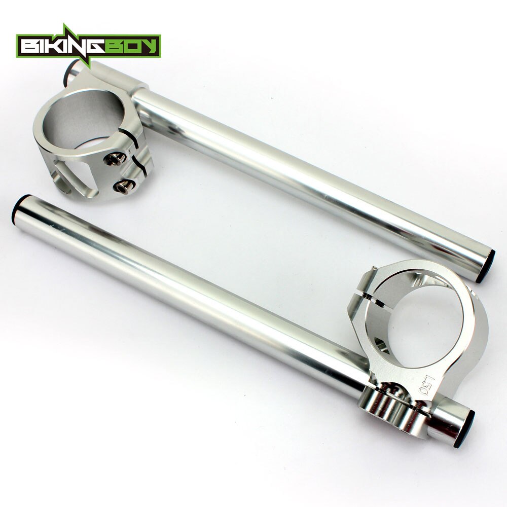BIKINGBOY-guidon à clips pour Yamaha XV | 33mm 7/8 "10 degrés, Virago SRX 250 BW 250 XS 350 360-1976 XS 1977/400 S: SILVER