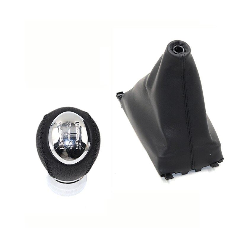 PU Leather Car Gear Shift Lever Knob Boot Gaiter Cover Collar Case and gear shift knob For Mazda 6 M6 2002 - 2007 Manual MT