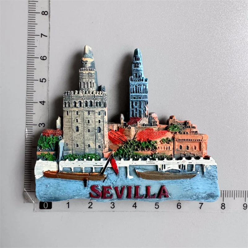 Spaans Koelkast Magneten Toledo La Catedra Kathedraal Malaga Montserrat Magnetische Koelkast Stickers Toeristische Souvenirs Idee: Licht Geel