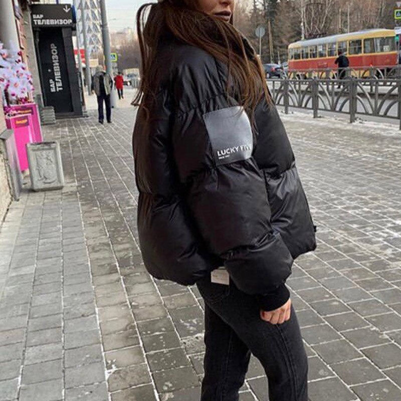 Dam ljus vattentät jacka parka vinter vindtät varm kvinnlig jacka vadderade dun bomull parkas dam kappa