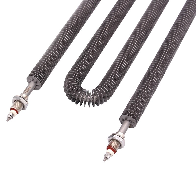 AIICIOO Finned Tubular Heater W Shaped Stainless Steel Air Heating Element with M12 For Load Bank 220v 1800w