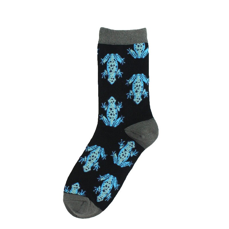 Harajuku Happy Socks para mujer divertidos dibujos animados Rana perro Concha ballena mariposa patrón transpirable calcetines de algodón para mujer