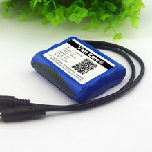 12V 2600mAh lithium ion battery CCTV Camera battery 12.6V to 11.1V black double 5.5mm