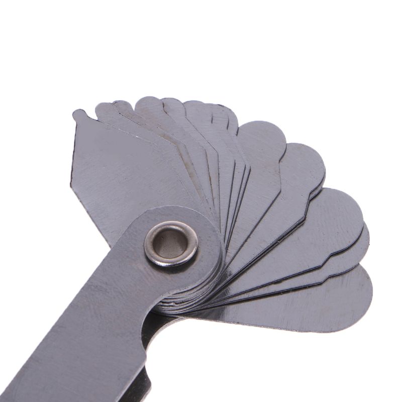 32pcs/set R1-6.5A7C10 Stainless Steel Radius Gauge Fillet Gauge Sample R Gauge with 1-6.5 Blades Range for Industrial Measuring