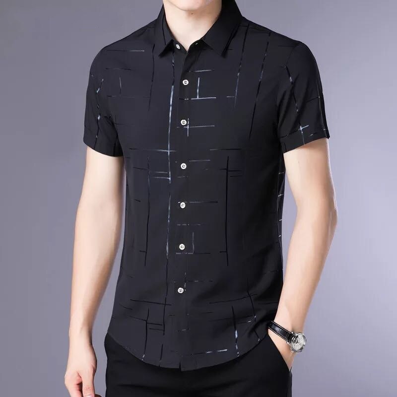 Short Sleeve Men Shirt,Summer Cool Shirt Men Clothing Business Casual Shirts