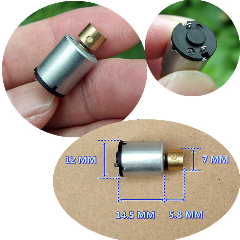 1pc miniature DC1.5-3V Cylindrical Vibration Motor with brass Eccentric wheel