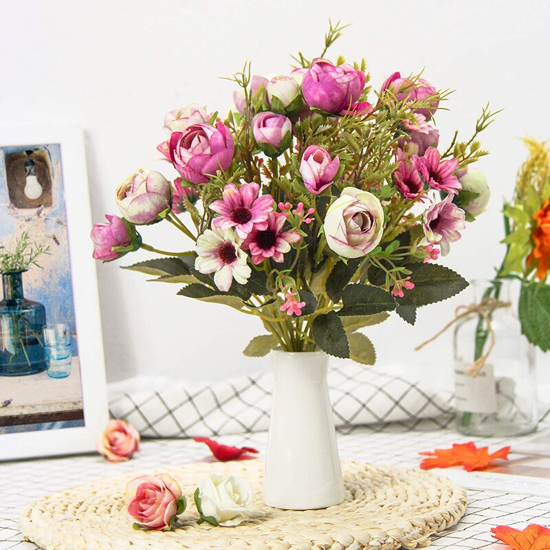 Kunstmatige Bloemen Boeket Zijde Pioen Rose Bruiloft Decoratie Bloem Zijde Bloemen Home Decoratie Accessoires