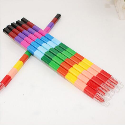 6/stuks of 12 pcs Pop up Olie Pastel Kleurpotloden Pen Kids Swap Punt Kleurpotloden Stacker Potloden DIY Party loot Bag Fillers Tekening Pen