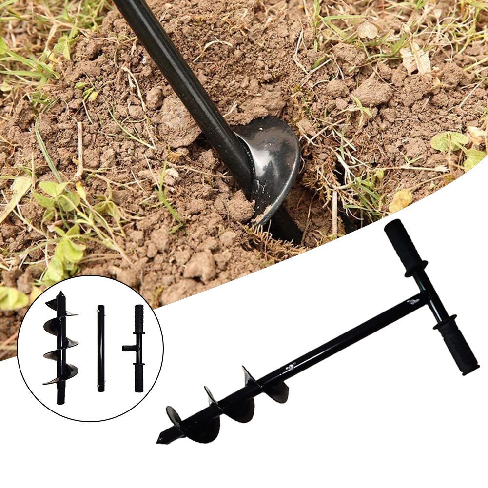 Plantador de árboles para jardín, plantador de plántulas, cultivador de cama con mango Manual, taladro en espiral, perforador de agujeros, patio, flor de tierra