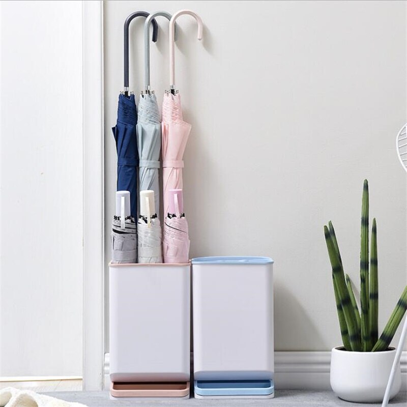 Long handle Umbrella Drying Holder 6 slots Umbrella Raincoat Draining Stand Box Home Office Organizer Space Saving