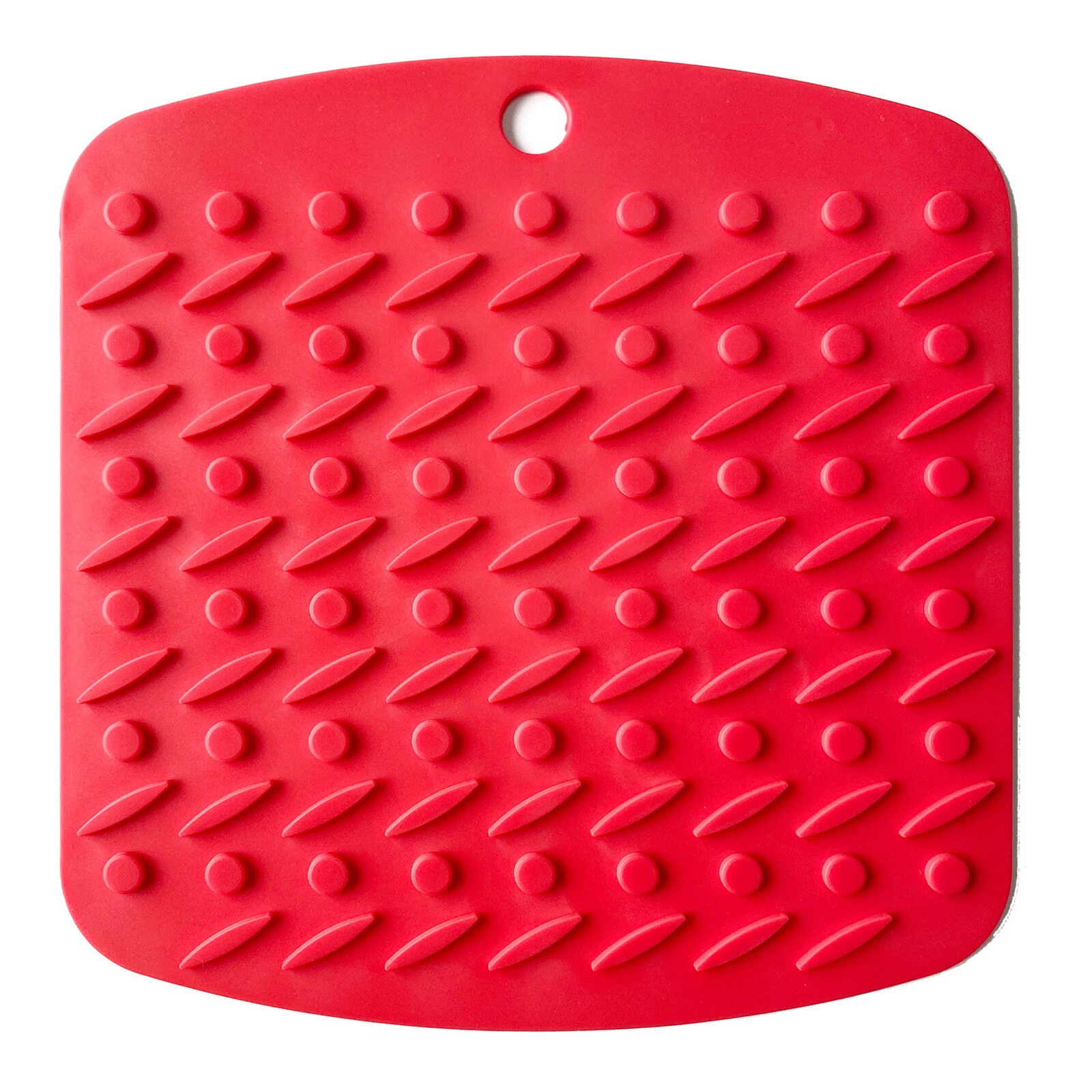 Heat Insulation Pad Multifunctional Thickened Square Silicone Anti scald Non Slip Heat Resistant Pot Mat NIN668: Red