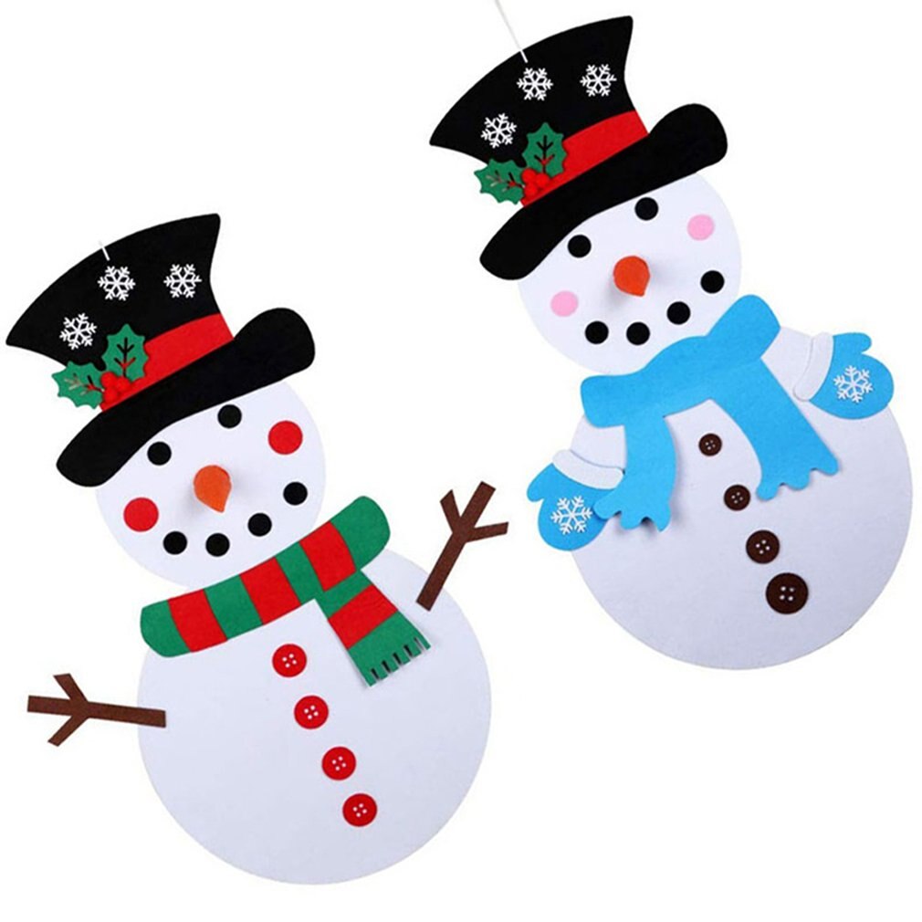 Children Diy Felt Christmas Snowman Christmas Tree Decoration Felt Christmas Ornament Christmas Snowman