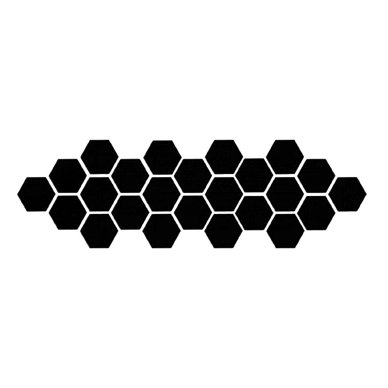 12 kpl/sarja tee itse 3d peili seinätarra kuusikulmio kodin sisustus peili sisustustarrat taide seinäkoristeet tarrat moniväriset: Musta / 80 x 70 x 40mm