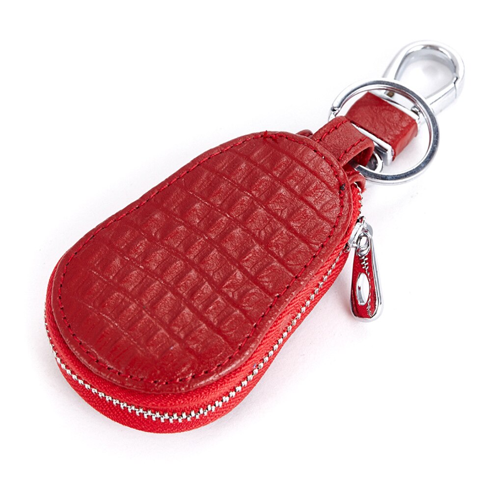Heren sleutel portemonnee krokodillenpatroon auto sleutelhouder etui tas sleutel organizer huishoudster sleutelhanger hoesje portemonnee: Rood