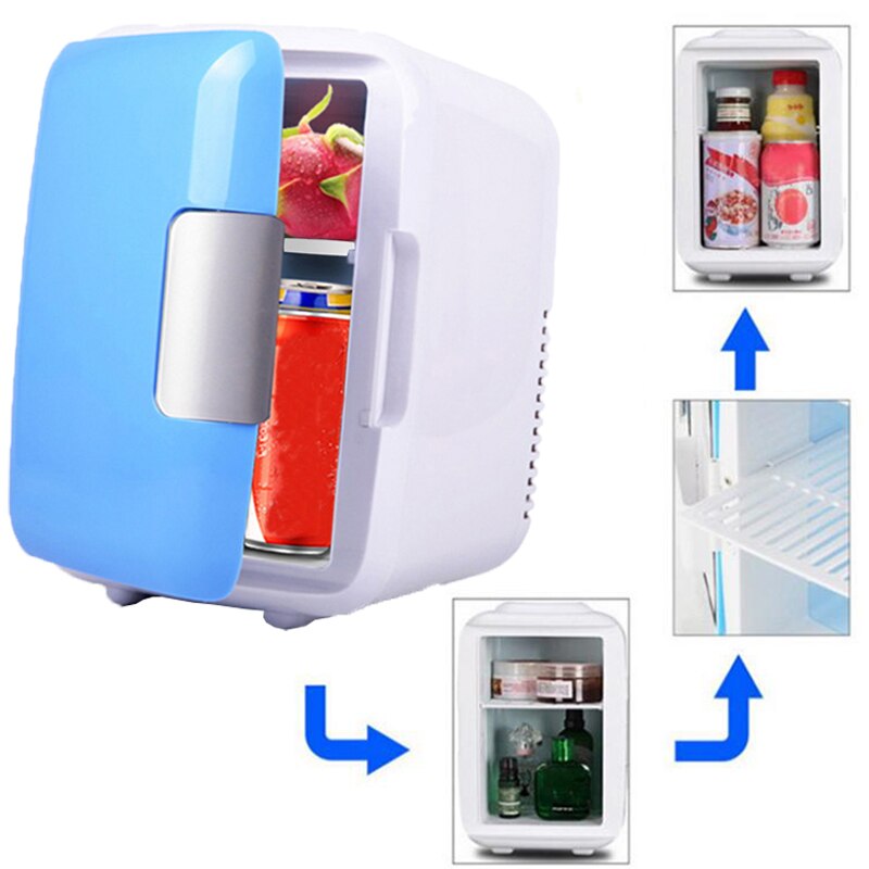 Cooler Warm Use 12V Portable 4L Mini for Camping Driving blue Car Fridge Freezer Travel Refrigerator