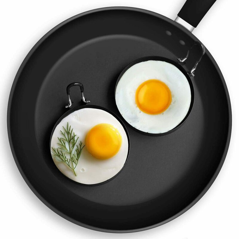 Egg Shaper Nonstick Stainless Steel Fried Egg Shaper Pancake Ring Circle Mold with Handle Round Shape Kitchen Tools Accessories