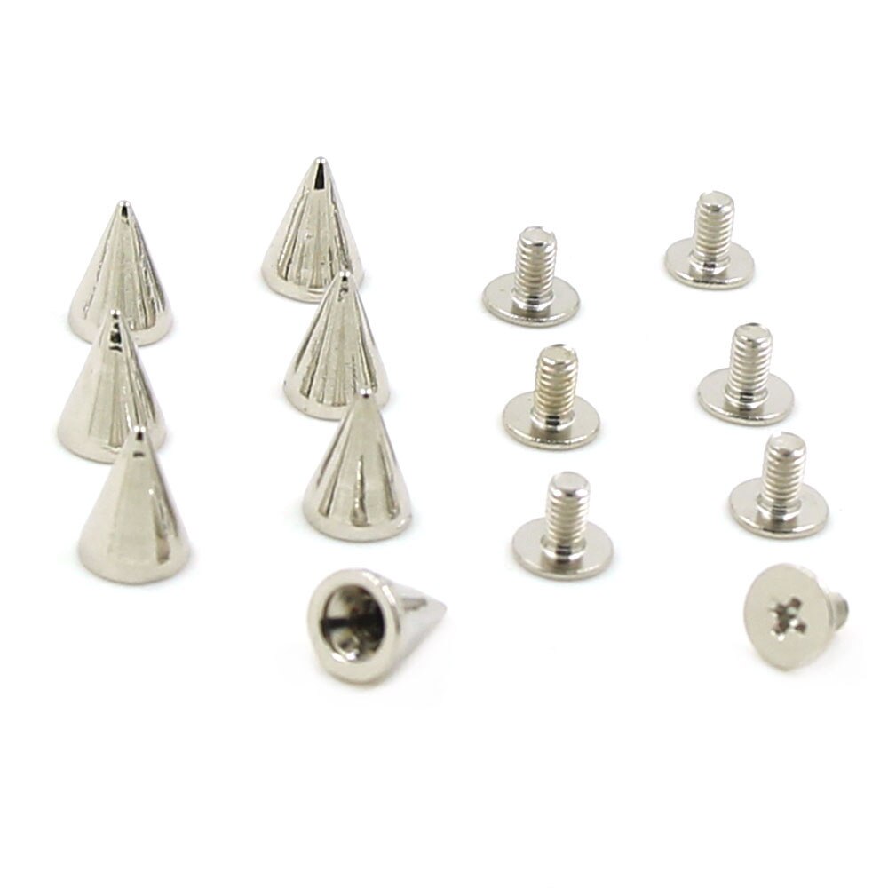Tachuelas y pinchos de Metal de 7x10mm para ropa, zapatos, bolsos y cinturones, oro, plata, negro o bronce, remaches de cuero Punk, 100 Uds.