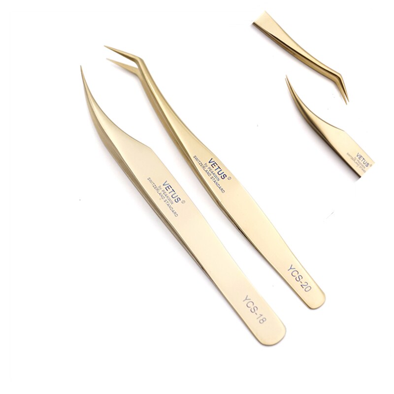 1PC VETUS Stainless Steel High Precision Eyelash Tweezers Eyelash Extension Tweezers Pliers Tweezers Scissors Tool