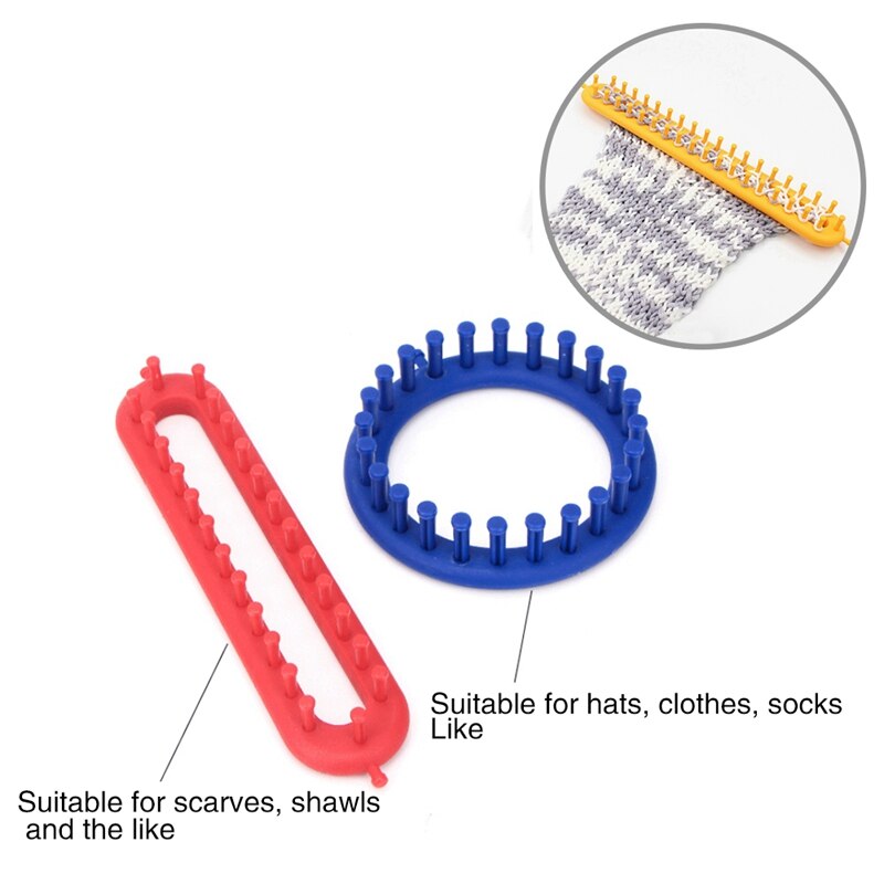 DIY maszyny dziewiarskie plastikowe okrągły kwadrat kapelusz narzędzie dziewiarskie kapelusz szalik maszyny dziewiarskie robienie na drutach szydełkować szycia tkactwo narzędzie