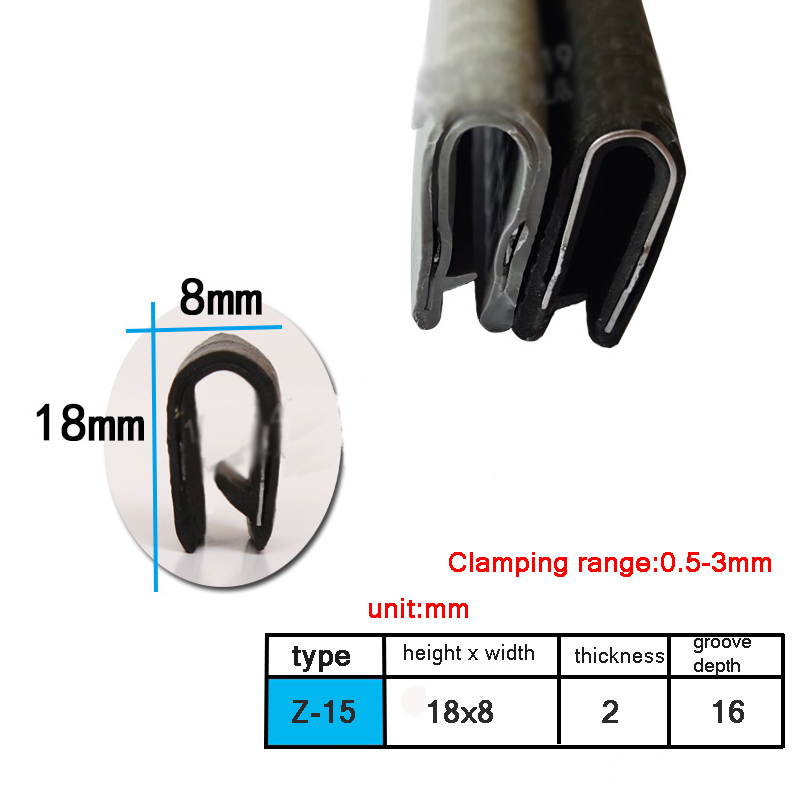 1M U-shaped Clamp Iron Rubber Edge Sealing Strip Bridge Cable Tray Iron Sheet Stainless Steel Plate Edge Protection Mouth Strip: Orange