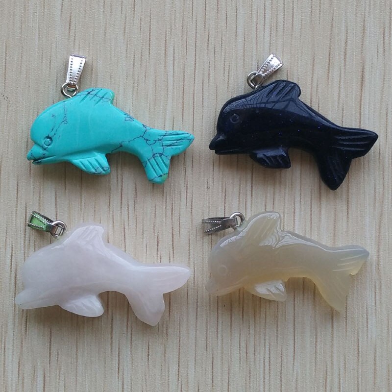 Höhe Verschiedene naturstein geschnitzt Delphin Charme anhänger für schmuck machen 10 teile/los freies