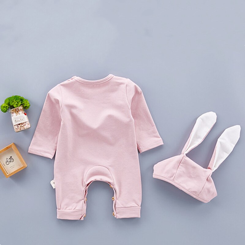 unisex Baby Langarm Strampler Kleidung vier Jahreszeiten Gesamt mit Langen Ohren Hütte 2 Stück Wenig Hase Outfits Kleinkind Jungen mädchen